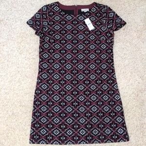 Loft shift dress burgundy pattern